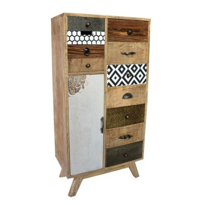 Byrå DKD Home Decor Metall Kolonial Mangoträ (55 x 30 x 110 cm)