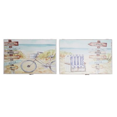 Omslag DKD Home Decor Strand Räknare 46,5 x 6 x 31,5 cm 2 antal Trä MDF