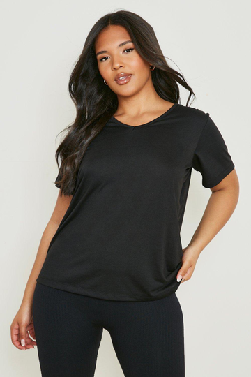 Plus - T-Shirt Med Ledig Passform, Black
