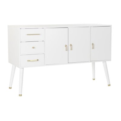 Skänk DKD Home Decor Vit Naturell Metall Kräm (120 x 40 x 78,5 cm)