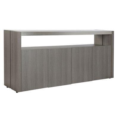 Skänk DKD Home Decor Glas Grå Aluminium Tölgy Härdat glas (165 x 39 x 76 cm)