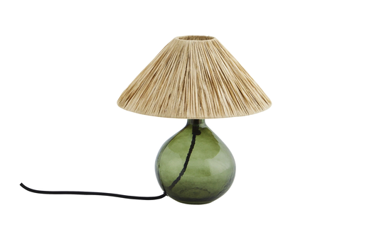 BORDSLAMPA Glas Grön/Natur