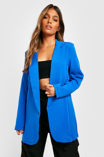 Basic Långärmad Loose Fit Kavaj, Blue