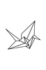 Väggdekor Origami Crane Flat