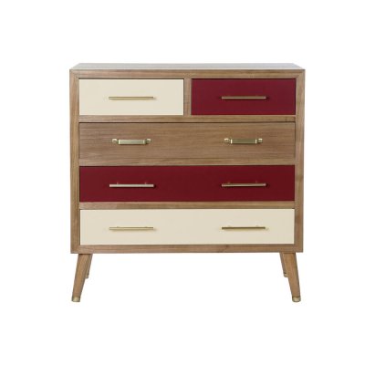 Byrå DKD Home Decor Naturell Metall Kräm Rödbrun Paulowniaträ (80 x 34 x 84 cm)