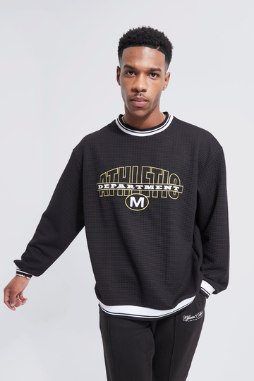 Oversized Sweatshirt Med Struktur, Black