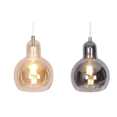 Taklampa DKD Home Decor Glas Grå Ambra (18 x 18 x 25 cm) (2 antal)