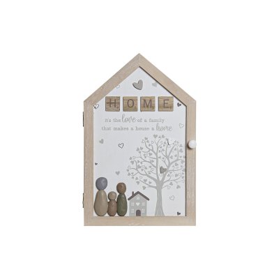 Nyckelskåp DKD Home Decor Naturell MDF Vit (18 x 7,3 x 28 cm)