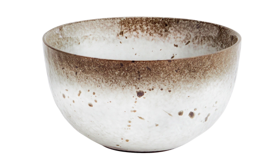 SKÅL Stengods 15 cm Vit/Brun