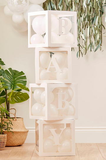 Ginger Ray Baby Shower Lådor Med Ballonger, White