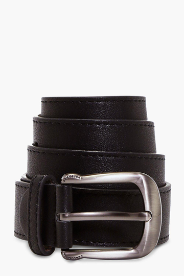 Boyfriendbälte Med Rundat Spänne, Black