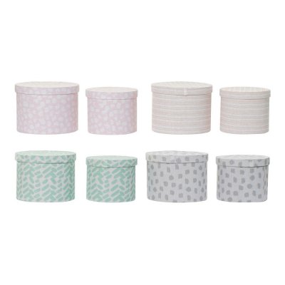 Uppsättning med Dekorativa Lådor DKD Home Decor Polyester Papp (2 pcs)