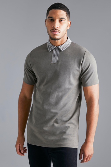 Tall Piké I Slim Fit Med Dragkedja, Beige