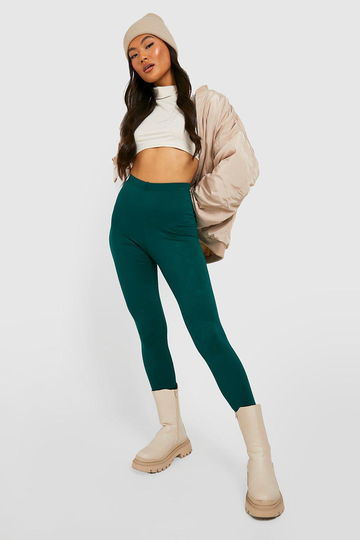 Basic Gröna Leggings Med Hög Midja