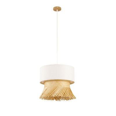 Taklampa DKD Home Decor Polyester Bambu (40 x 40 x 39 cm)
