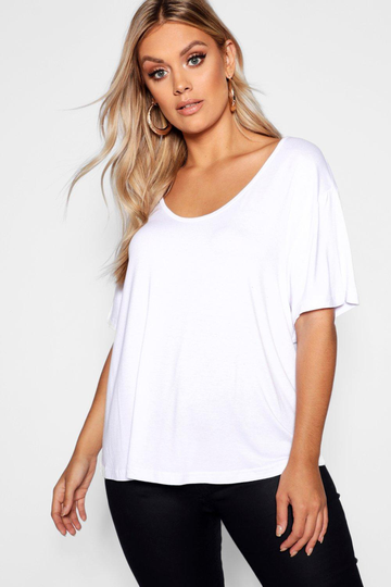 Plus - Basic T-Shirt I Oversize-Modell, White