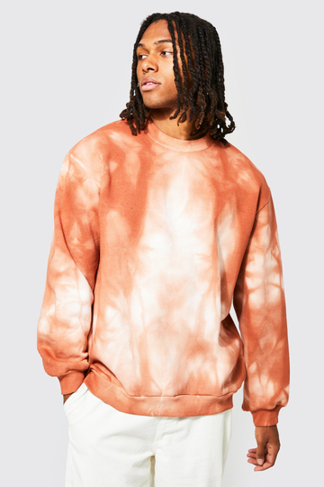 Oversized Sweatshirt Med Hög Halsmudd, Brown