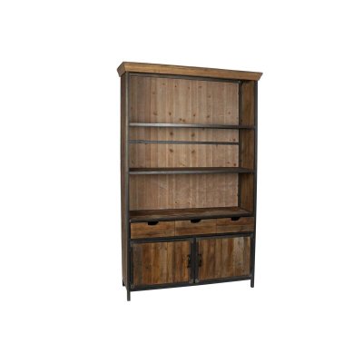 Visningsställ DKD Home Decor Metall Återvunnet Trä (127 x 36 x 202 cm)
