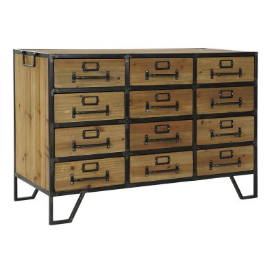 Skänk DKD Home Decor Brun Svart Metall Trä (90 x 38 x 61 cm)