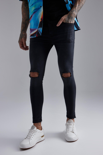 Slitna Skinny Jeans, Black