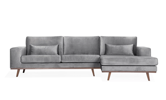 STOCKHOLM Divansoffa Höger Velvet Edition Ljusgrå
