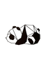 Väggdekor Svart Panda Stiliserad