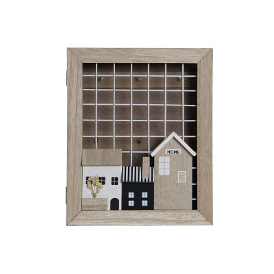 Nyckelskåp DKD Home Decor Metall Brun MDF (21 x 7 x 26 cm)