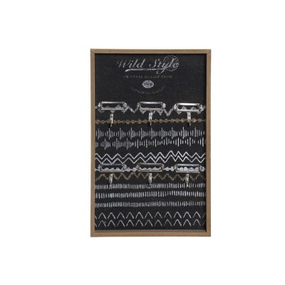 Nyckelskåp DKD Home Decor Svart Metall Trä MDF (24 x 4 x 38 cm)