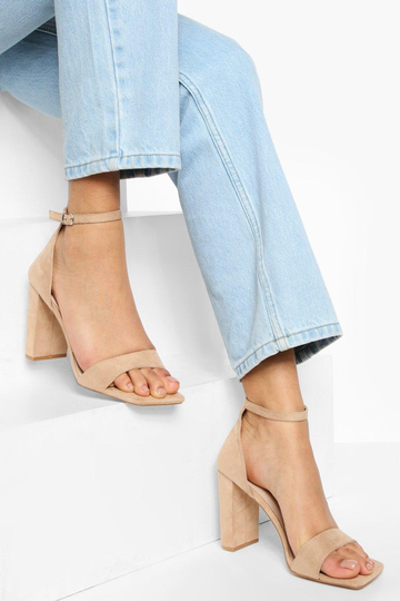 Sandaletter Med Blockklack, Beige
