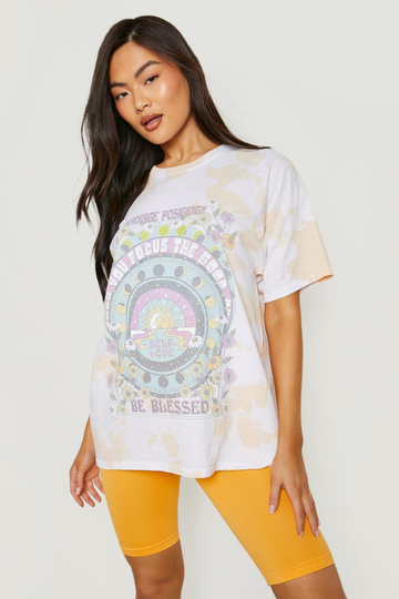 Tall - Positivity Batikmönstrad T-Shirt, Blue