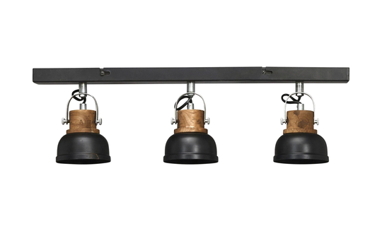RUTLAND Trippel Taklampa Svart Zink 60