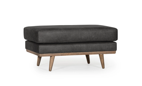STOCKHOLM Leather Fotpall Antracit