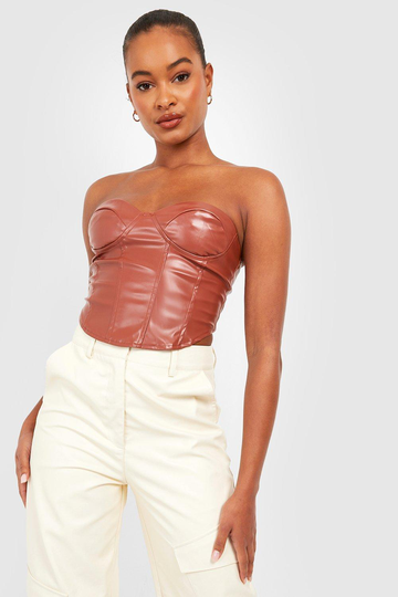 Tall - Korsett I Pu, Brown