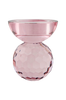 Ljushållare Burano. Ljushållare i rosa glas