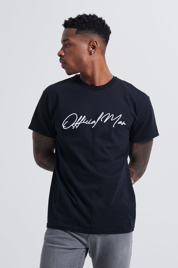 Official Man T-Shirt Med Brodyr, Black