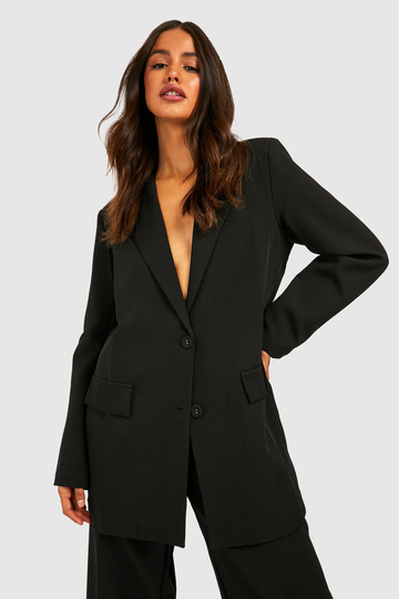 Enkelknäppt Oversized Kavaj, Black