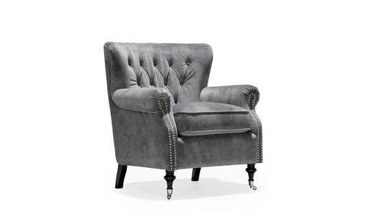 YORK Fåtölj Velvet Aluminium