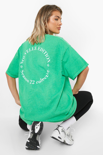 Oversize T-Shirt Med Tryck, Green