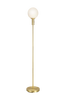 Golvlampa MINNA Borstad mässing/Vit