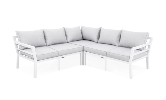 GRINDA Loungesoffa Grå/Vit
