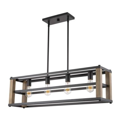 Taklampa DKD Home Decor Brun Svart Metall Furu 220 V (87 x 20 x 29 cm)
