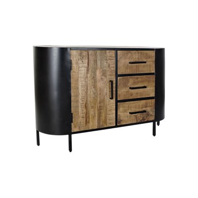 Skänk DKD Home Decor Naturell Svart Metall Mangoträ (120 x 43 x 81,5 cm)
