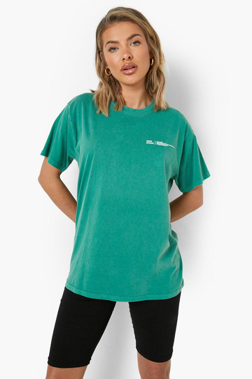 Oversize T-Shirt Med Text, Green
