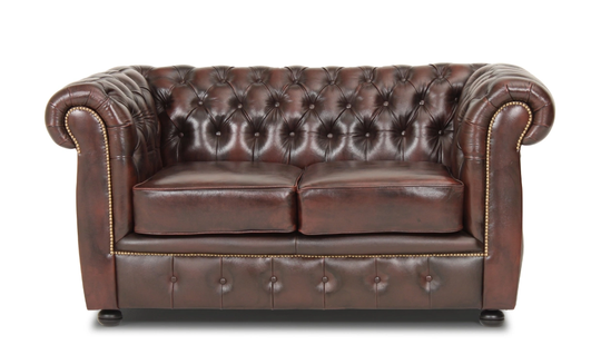 MANCHESTER 2-sits Chesterfieldsoffa Brun