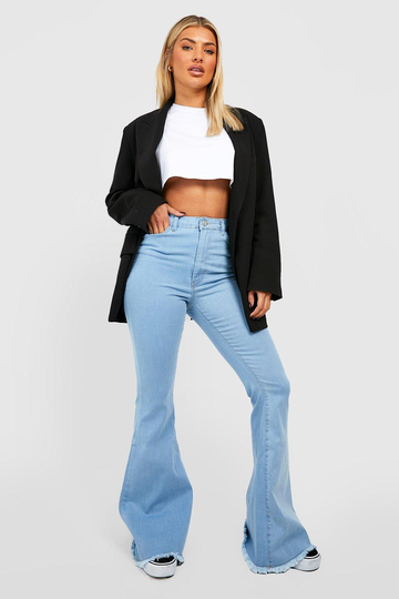 Utsvängda Jeans Med Hög Midja