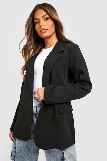 Basic Kavaj Med Ledig Passform, Black
