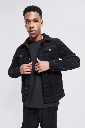 Manchesterjacka Med Teddykrage, Black