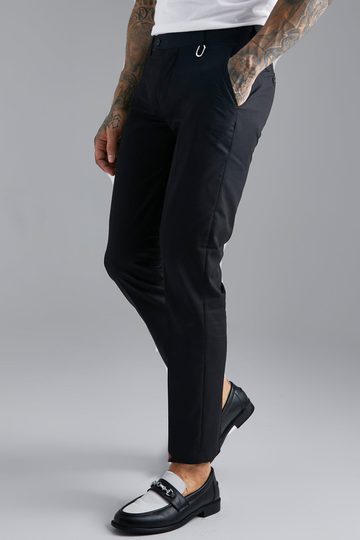 Byxor I Slim Fit Med Karbinhake, Black