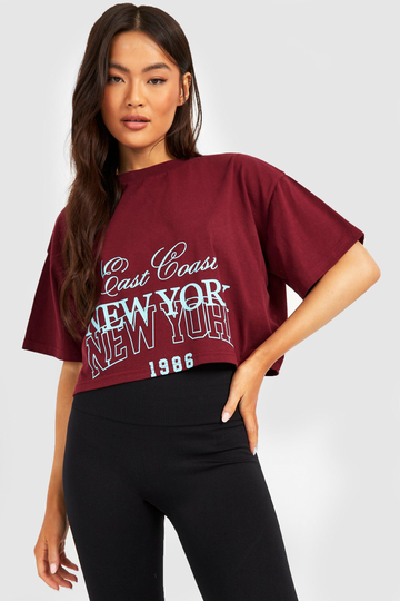 New York Oversized Croppad T-Shirt