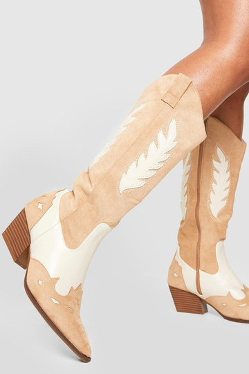 Cowboyboots Med Paneler, White